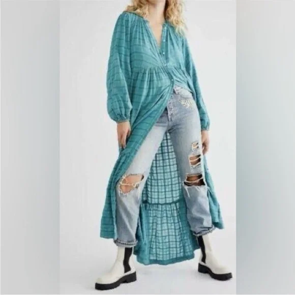 Free People Edie Maxi Dress Fall Maxi Top Size Medium Boho - Picture 1 of 6